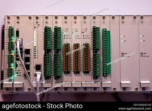 Modular industrial automation and control system. Selective focus