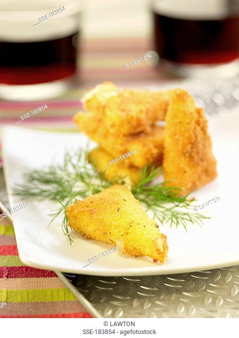 Fried breaded manchego cheese appetizers