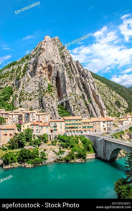 The village of Sisteron in the Alpes-de-Haute-Provence in southern France