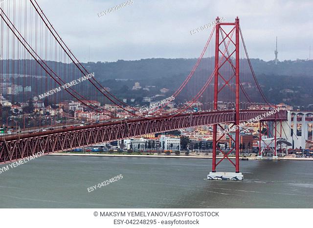 Bridge of 25th april(Ponte 25 de Abril) in Lisbon, Portugal