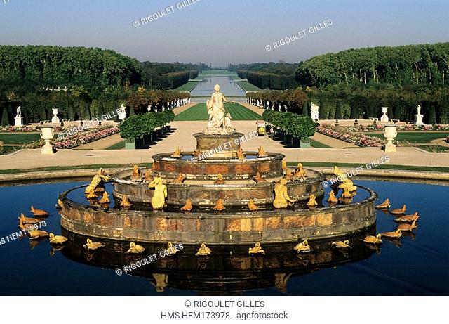 France, Yvelines, Chateau de Versailles, listed as World Heritage by UNESCO, Bassin de Latone