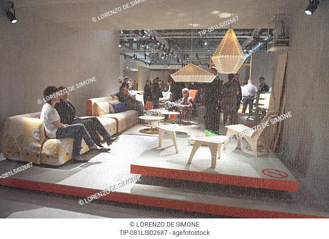 Italy, Lombardy, Milan, Salone del Mobile in Milan Fair Complex