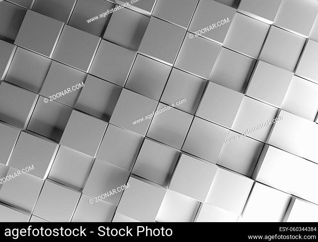 Abstract background with white cubes, 3d rendering