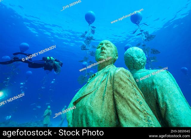 Museum of Underwater Sculpture Ayia Napa (MUSAN). Art work sculptor Jason deCaires Taylor. Mediterranean Sea, Ayia Napa, Cyprus