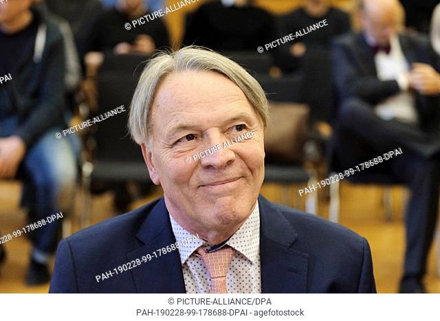 28 February 2019, Saxony, Leipzig: Journalist Uwe Müller sits in a room of the Federal Administrative Court. The court is negotiating the handing over of files...