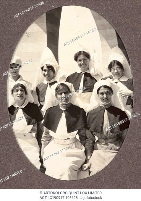 Digital Image - World War I, Group Portrait of Nurses, Egypt, 1915-1917, Digital image of a photograph from an album compiled by Sister Selina Lily (Lil)...