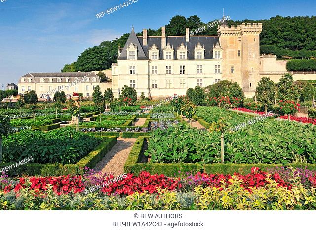 Villandry Castle with garden Indre-et-Loire Centre France