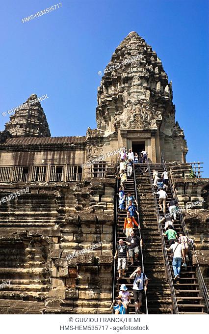Cambodia, Siem Reap Province, Angkor Temples complex, listed as World Heritage by UNESCO, Angkor Wat Temple of the 12th century, the third gallery