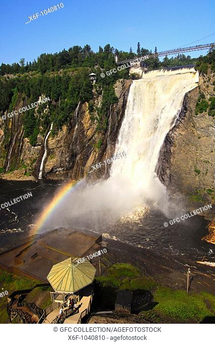 The natural spectacle of the Montmorency Falls, Beauport, Quebec City, Canada