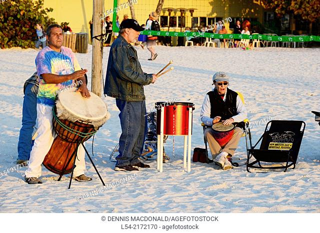Drummers perform at Bradenton Beach Florida