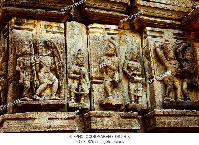 Ramayana Carvings, Palasnath Temple, Palasdev on backwaters of Ujani dam Maharashtra