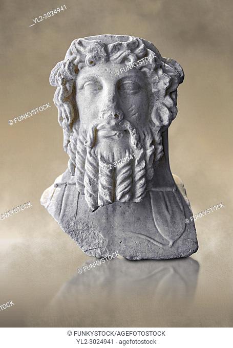 Double sided Roman herm of Dionysus from the mid 2nd cent. AD excavated from the via Sallustiani, Rome. This bust shows Dionysus with his traditional band...