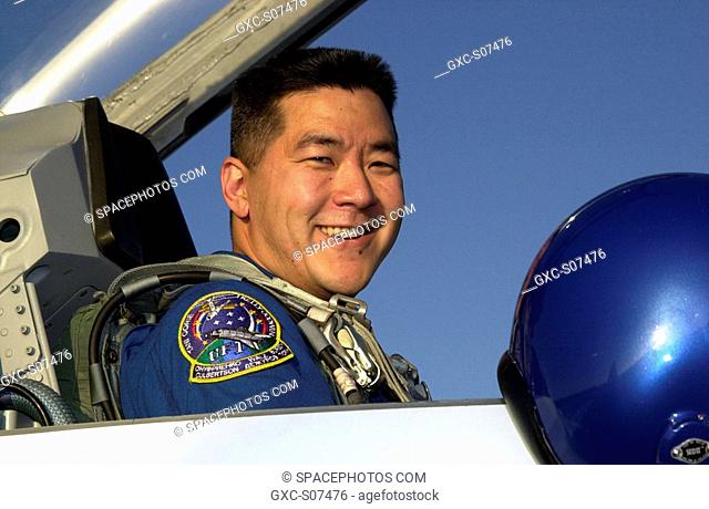 11/25/2001 -- STS-108 Mission Specialist Daniel M. Tani arrives at KSC in a T-38 jet trainer. He and the rest of the crew will be preparing for launch Nov
