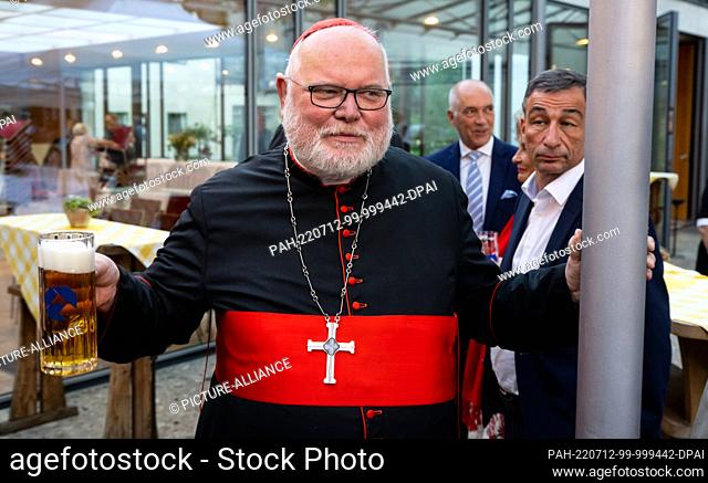 12 July 2022, Bavaria, Munich: Cardinal Reinhard Marx, Archbishop of Munich and Freising, attends the annual reception of the Archdiocese of Munich at the...
