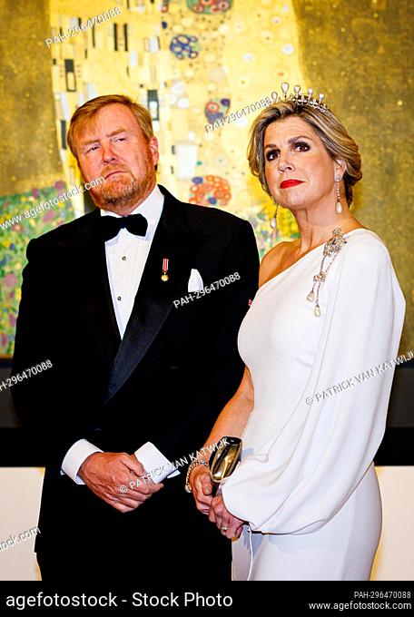 King Willem-Alexander and Queen Maxima of The Netherlands attend an official state banquet hosted by President Alexander van der Bellen and his wife Doris...