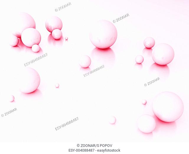 Abstract spheres of pink color