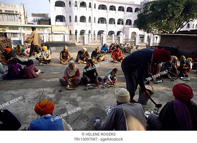 Amritsar India Golden Temple Langar Being Served