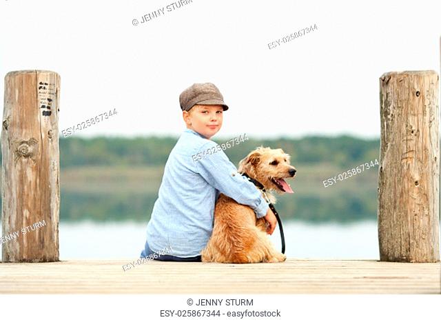 little boy with his dog