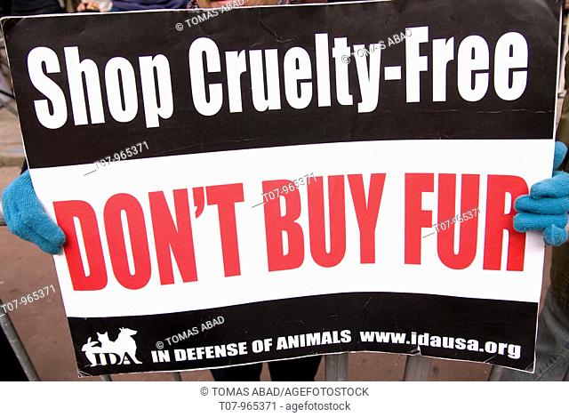 Animal Activists, Manhattan NYC, November 27, 2009, Protest on Black Friday, the discount shopping day that follows American Thanksgiving Day