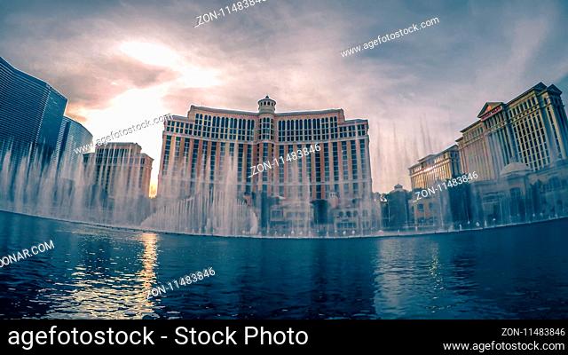 Bellagio hotel on Nov, 2017 in Las Vegas, Nevada, USA. Bellagio is a luxurious hotel famous with its fountains