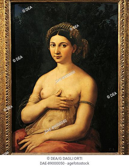 Raffaello Sanzio (1483-1520), La Fornarina, ca. 1518-19.  Rome, Galleria Nazionale D'Arte Antica Di Palazzo Barberini ( National Art Gallery, Barberini Palace)