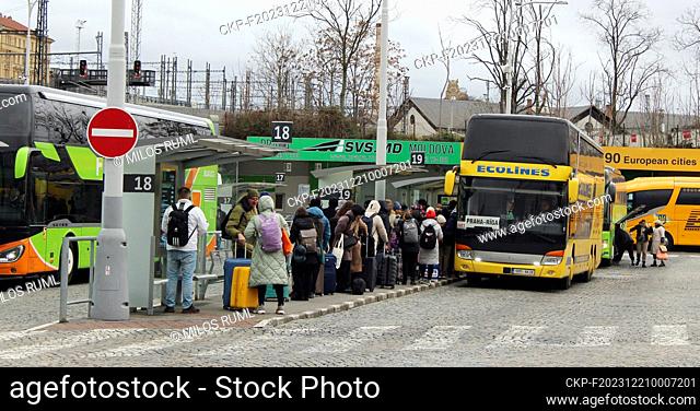 Passengers at Prague Florenc bus station, Czech Republic, December 21, 2023. (CTK Photo/Milos Ruml)
