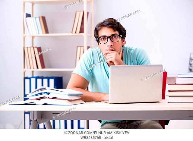 Young student in tele-learning concept