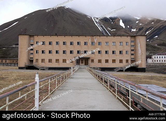 The abandoned Russian mining town of Piramida on Svalbard, Spitsbergen, is visited almost every day by tourists who come there by ship from Longyearbyen