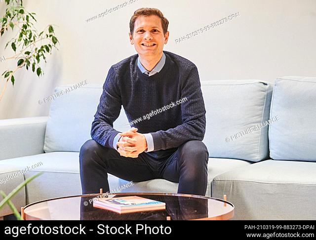 18 March 2021, Berlin: Sebastian Schulze, CEO of FitAnalytics, sits in the offices on Frankfurter Allee. The makers of the photo app Snapchat are strengthening...