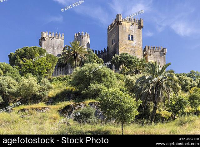 Almodovar castle. Almodovar del Rio, Cordoba Province, Andalusia, Spain. Founded as a Roman fort it developed into its present form during the Moorish era