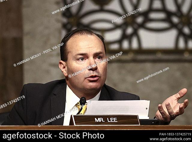 United States Senator Mike Lee (Republican of Utah) speaks during a US Senate Judiciary Committee hearing titled, ""Breaking the News: Censorship, Suppression