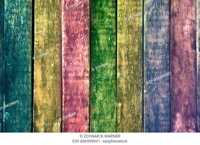 Colored wooden wall