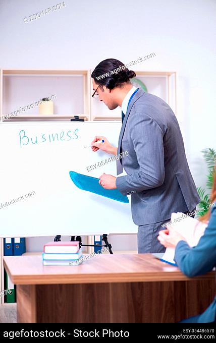 The man and woman in business meeting concept