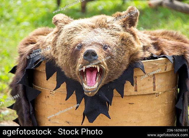Stuffed huge bear with open mouth
