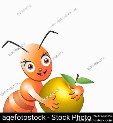Ant With An Apple - Only Creative Stock Images, Photos & Vectors |  agefotostock