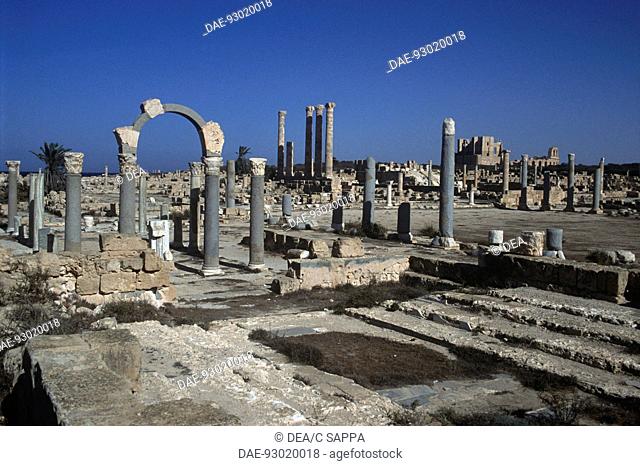 Libya - Historical Tripolitania - Ancient Sabratah (Sabratha) archaeological site (UNESCO World Heritage List, 1982). The Curia (Senate House)