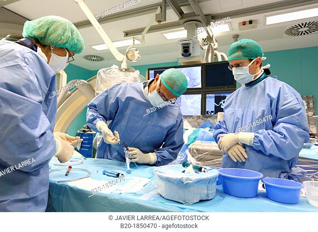 Cerebral aneurysm embolization, Interventional Neuroradiology, Radiology Department, Donostia Hospital, San Sebastian, Donostia, Gipuzkoa, Basque Country, Spain