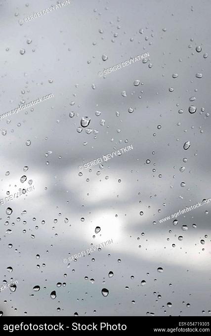 Drops of rain on the window (glass). Shallow DOF