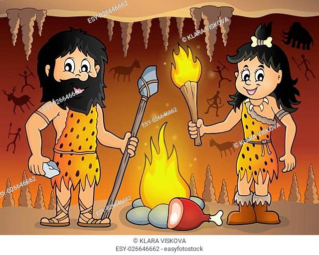 Cave people theme image 1 - picture illustration