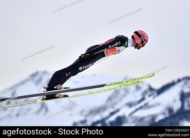Markus EISENBICHLER (GER), action, jump. Ski jumping, 69th International Four Hills Tournament 2020/21. Opening competition in Oberstdorf