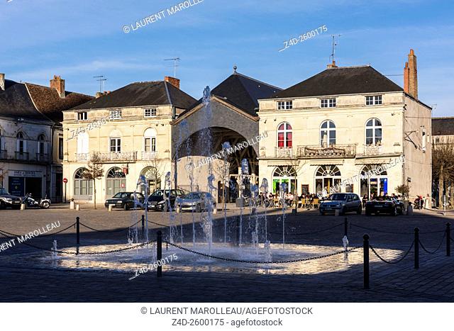 Market Square and the Entrance of the Covered Market Hall in the Richelieu City, a Masterpiece of Urban Design of 17th Century (as Ideal City)