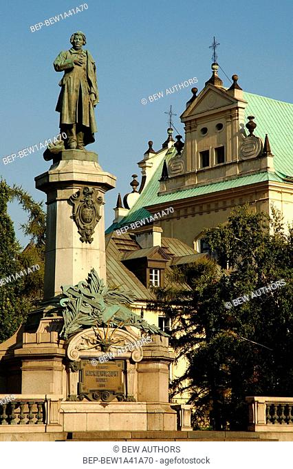 Poland, Poznan, Adam Mickiewicz Monument