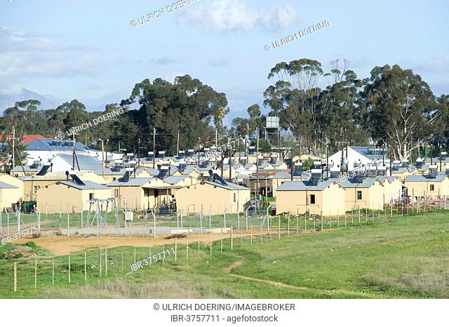 Low income housing programme, new buildings replacing an informal settlement, Riebeek Kastel, Western Cape, South Africa