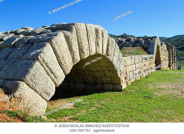 Roman bridge of Alconetar, in Caceres province, Extremadura, Spain