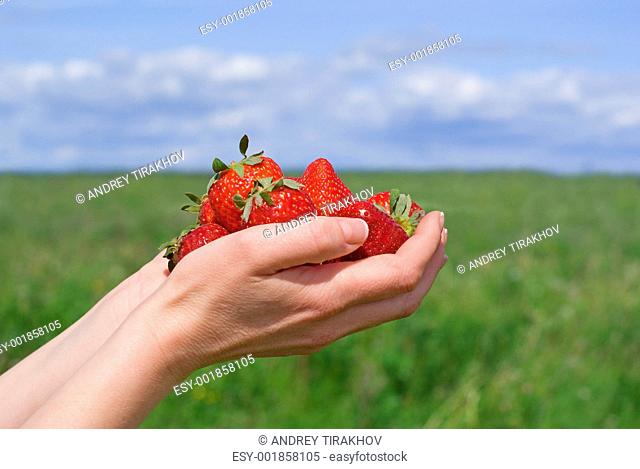 Handfull of strawberry
