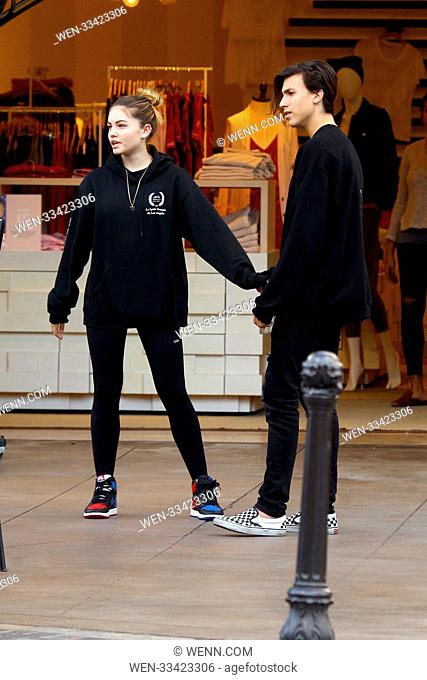 Thylane Blondeau spotted looking very happy while out and about with her boyfriend in Los Angeles, California. Featuring: Thylane Blondeau Where: Los Angeles