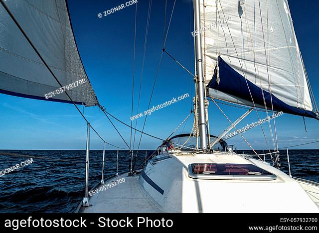 sailing on a sailing yacht on the ocean