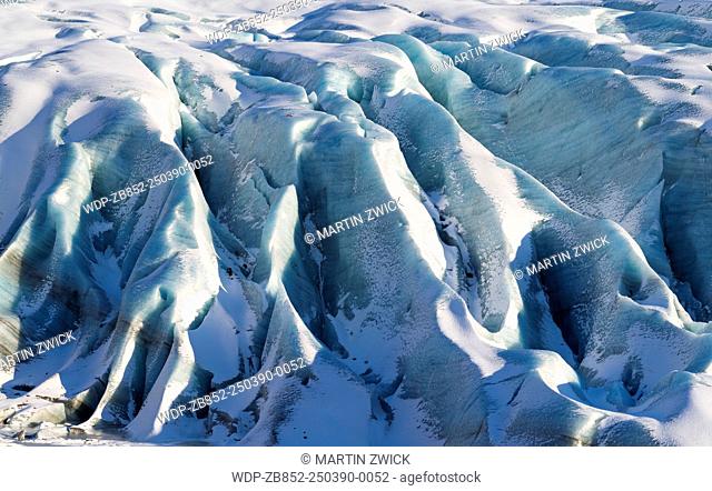 Svinafellsjoekull glacier in Vatnajoekull NP during Winter. europe, northern europe, scandinavia, iceland, February