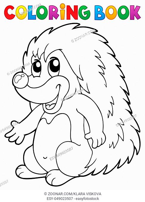 Coloring book hedgehog theme 2 - picture illustration