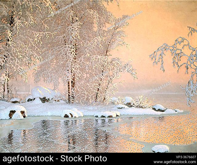Fjaestad Gustaf - Winter Landscape 4 - Swedish School - 19th Century